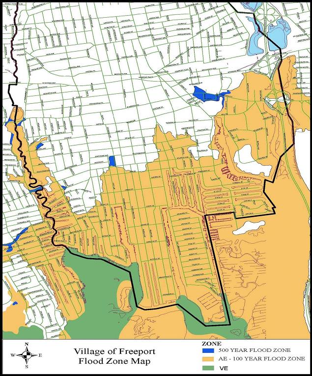 Flood Zone Map of Freeport, NY